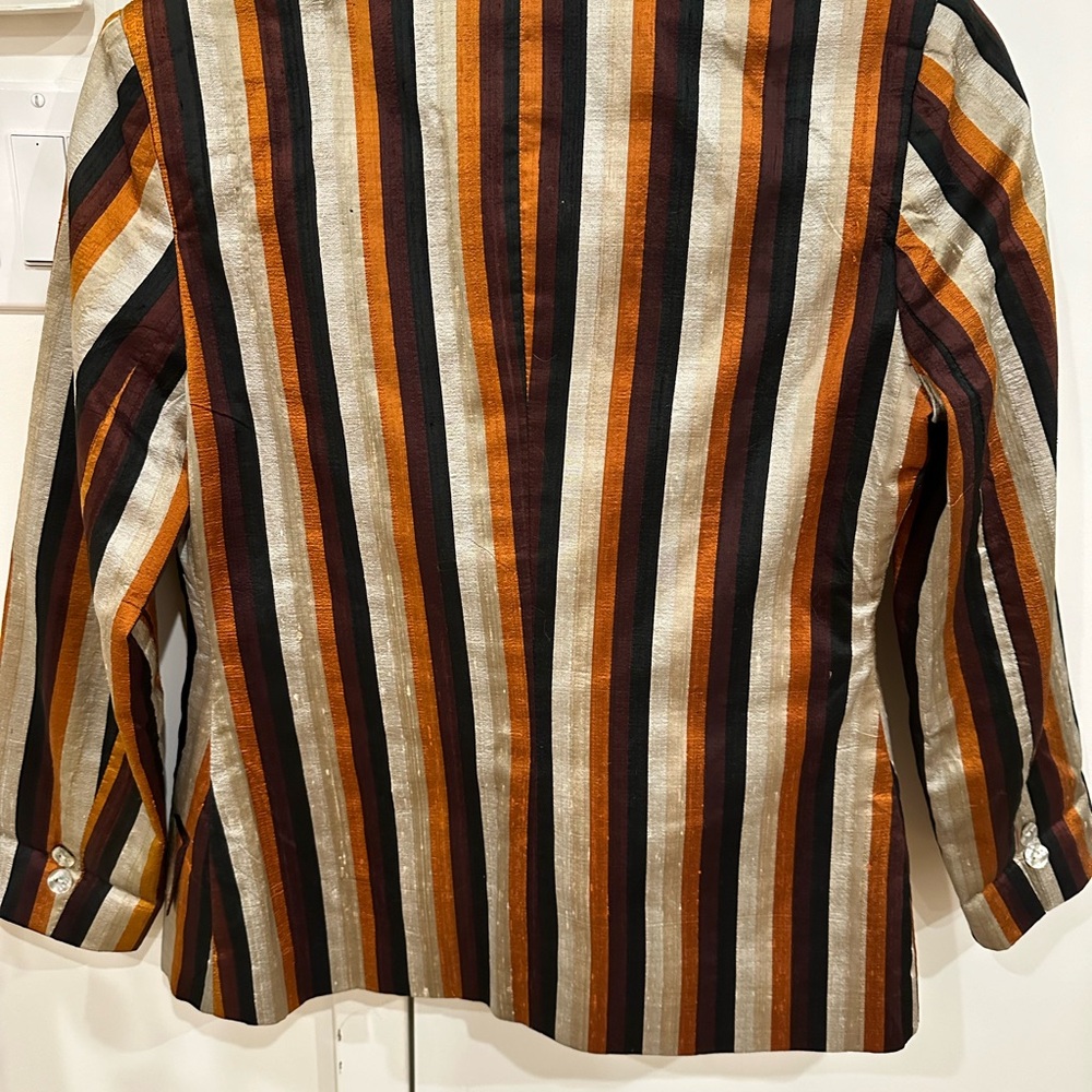 Vintage 1960’s Mr. Blackwell striped blazer 100% silk (Sz 6) - Picture 5 of 14